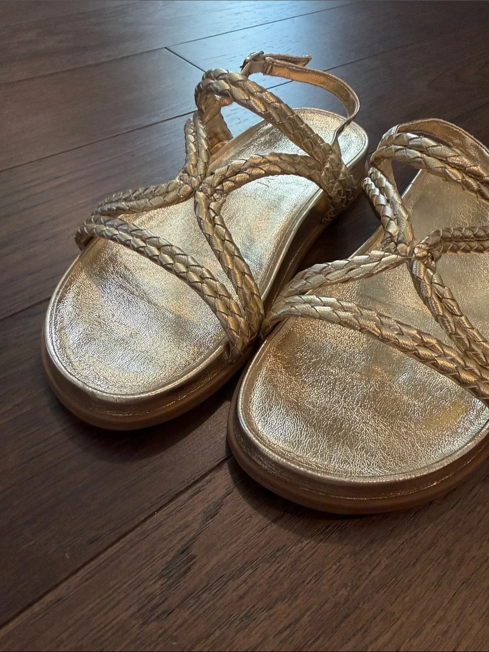 Jack Rogers Cove Tubular Braid Sandal Women's Gold Metallic Size 9 - C67-042